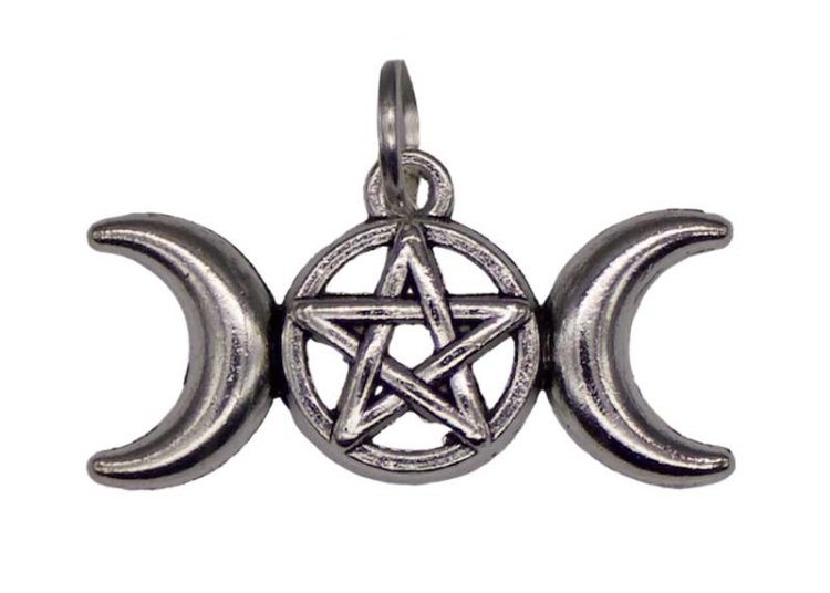 1 1/8 Triple Moon Pentagram amulet