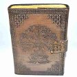 Buddha/Tree of Life aged looking paper leather w/ latch