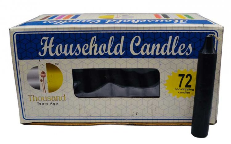 (set of 72) Black 4\" household candles