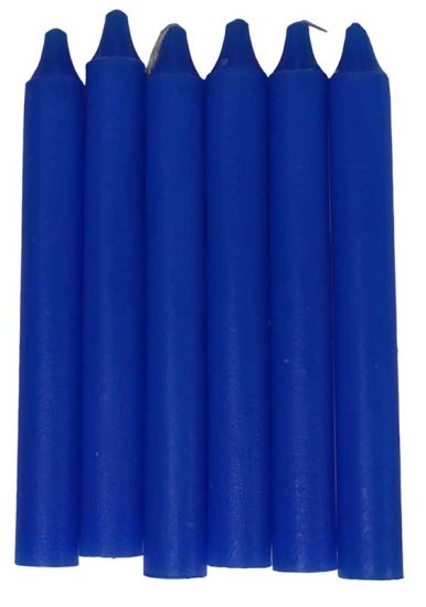 (set of 6) Blue 6\" household candle