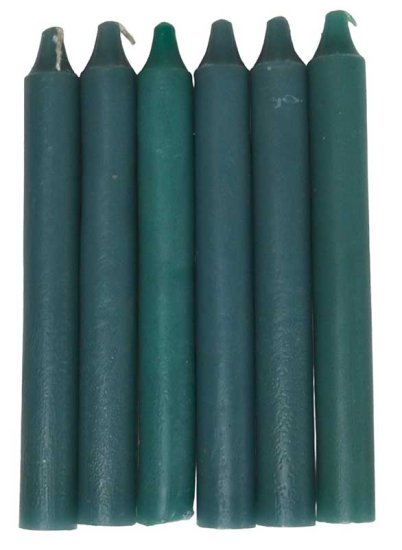 (set of 6) Green 6\" household candle