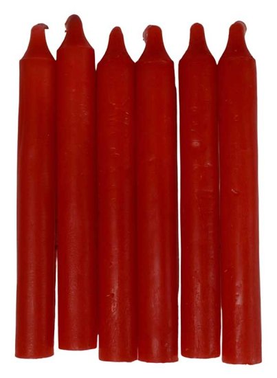 (set of 6) Red 6\" household candle