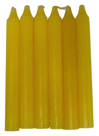 (set of 6) Yellow 6\" household candle