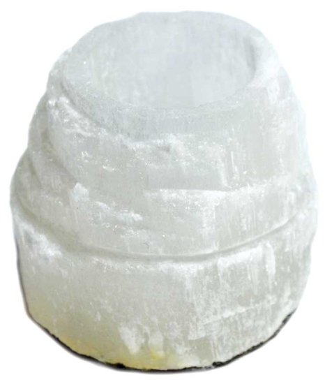 2 1/2\" Selenite Iceberg tealight holder