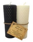 4 1/4" Wiccan Altar Set Black & White Lailokens Awen candle