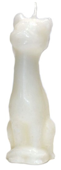 5 1/2\" White Cat candle