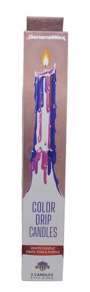 (set of 2) Pink, Purple Drip candles