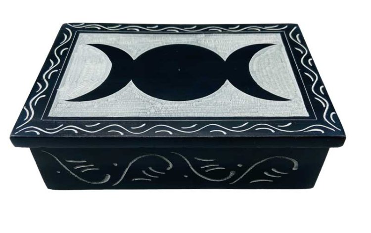 4\" x 6\" Triple Moon soapstone box