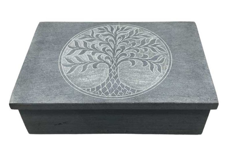 4\" x 6\" Tree of Life soapstone box