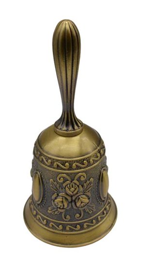 4 1/2\" bronze alloy hand bell