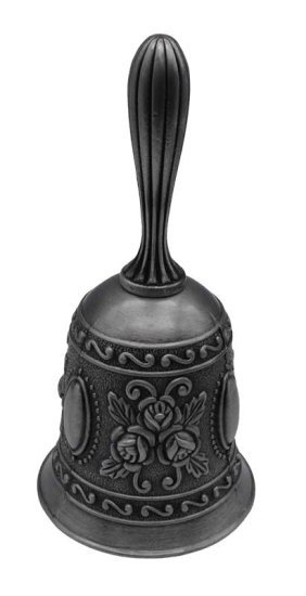 4 1/2\" charcoal alloy hand bell