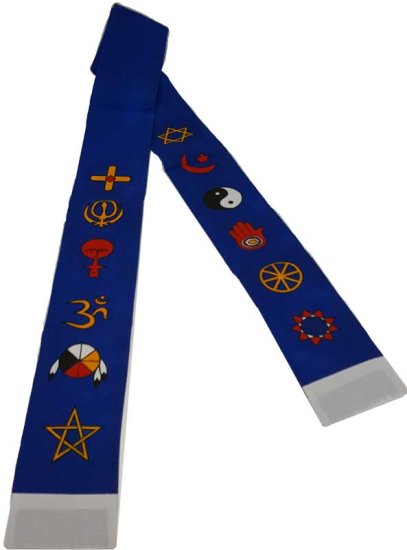 Interfaith Minister\'s Stole blue/ white