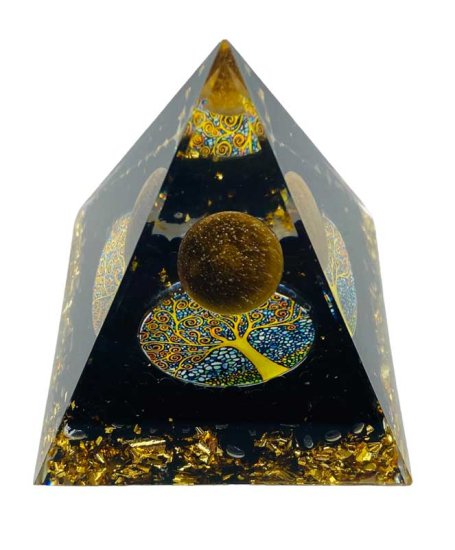 2 1/2\" Tree of Life with Moon orgonite pyramid