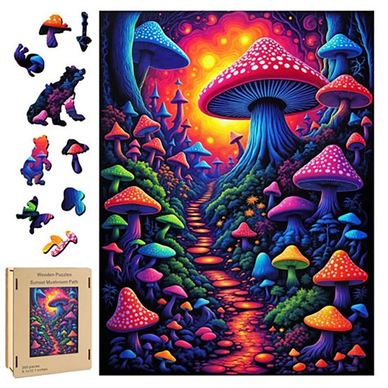 Mushroom wood puzzle
