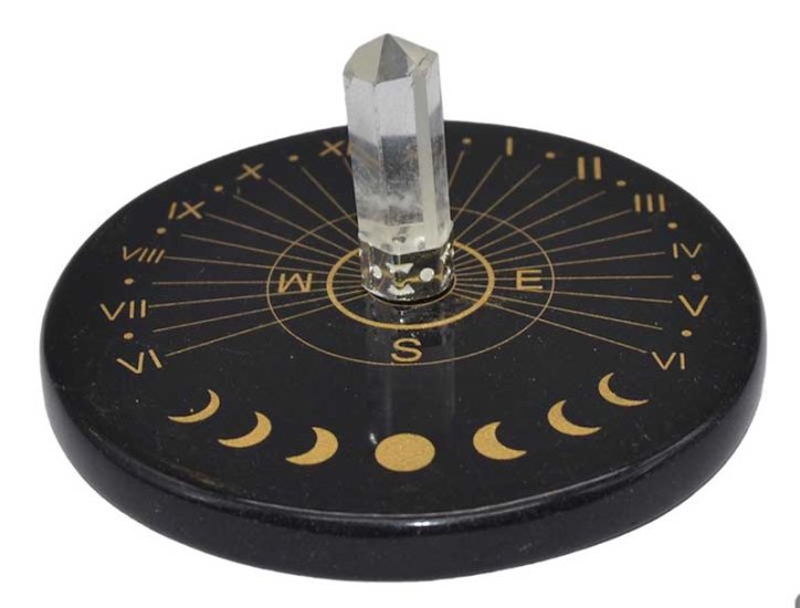 3\" Black Agate & Crystal Sun Clock