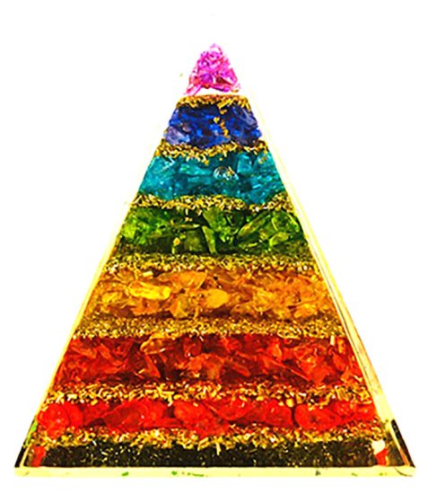 3 3/4\" Orgone 7 Chakra pyramid