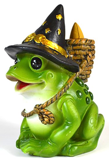 6\" Mystical Frog backflow incense burner