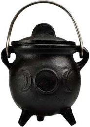 3" Triple Moon cauldron w/ lid