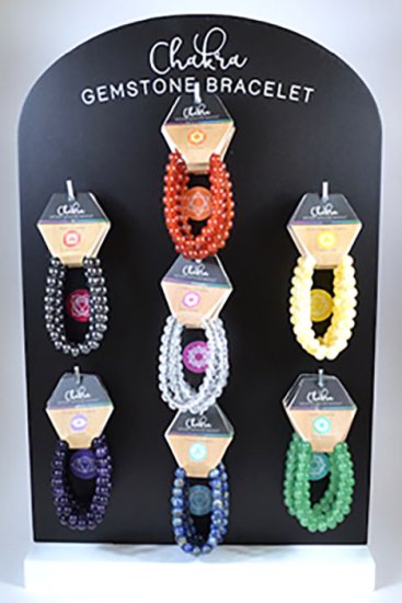 (set of 35) 7 Chakra bracelets W displat board