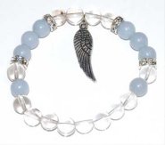 8mm Quartz & Angelite/ Angel Wing