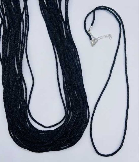 (set of 25) 24\" Braided Necklace Black Cord 2mm
