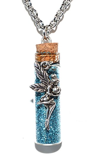 Fairy Blue glitter necklace