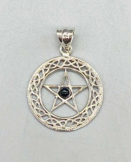 30mm Black Obsidian Pentagram