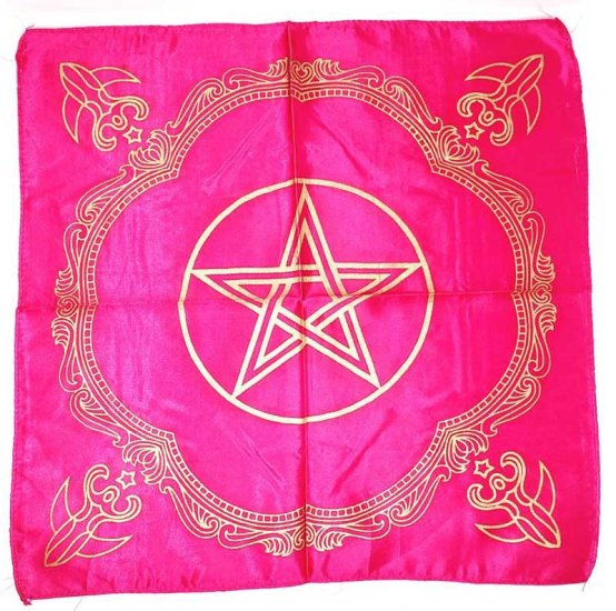 21\" x 21\" Pink Goddess of Earth Pentagram altar cloth