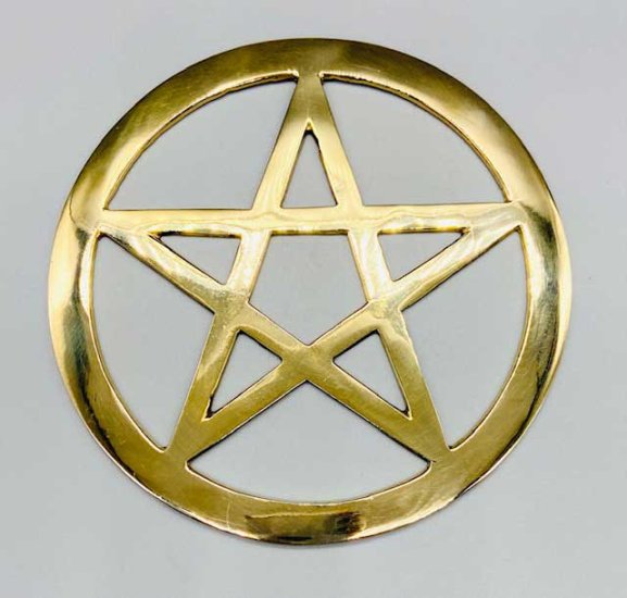 5.75\" brass Pentagram altar tile