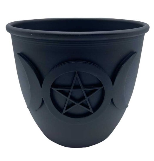 3 1/2\" Triple Moon & Pentagram candle holder