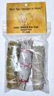 Cedar,White& Blue Sage smudge 3pk Cedar,White& Blue Sage smudge 3pk