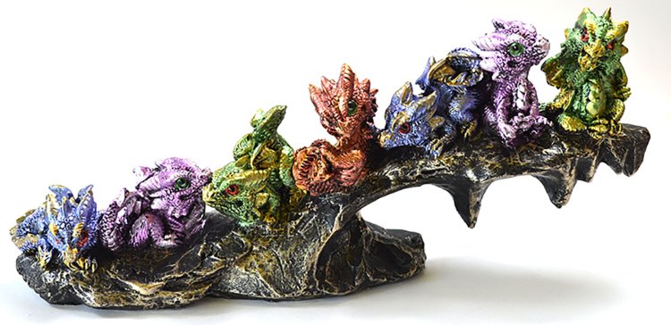 10\" 7 Dragons on Rock