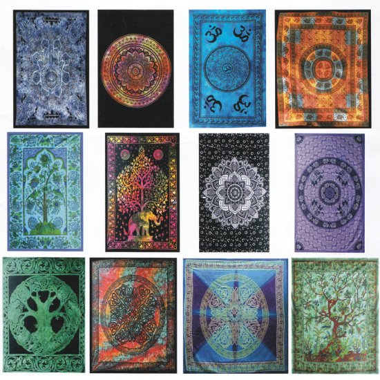 58\" x 82\" Assorted Design tapestry (mixed colors)
