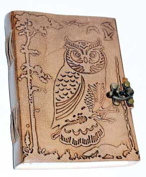 5\" x 7\" Owl in Jungle leather w/ Latch