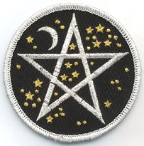 Starry Pentagram iron-on patch 3\"