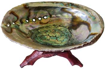 5\"- 6\" Abalone Shell incense burner with stand