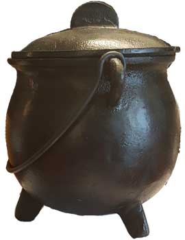8\" cast iron cauldron w/ lid