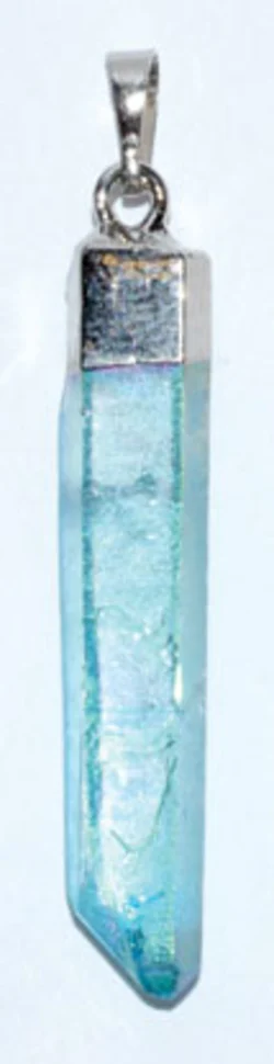 2\" Aqua Aura Quartz pendant