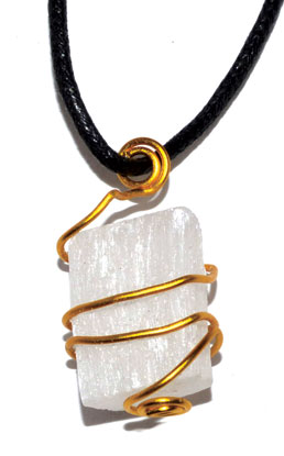 Selenite wire wrapped necklace