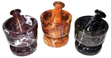 3 3/4\" assorted mortar and pestle set