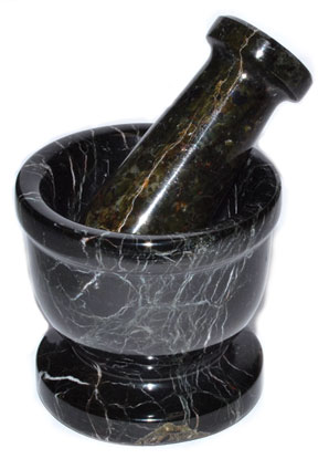 2 1/2\" Black mortar and pestle set