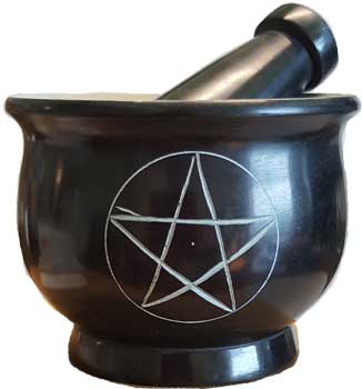 4\" Pentagram mortar and pestle set