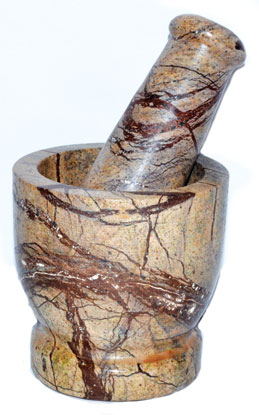 3\" Bidasar Marble mortar and pestle set