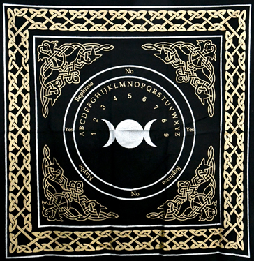 24\"x24\" Triple Moon Pendulum/ Ouija altar cloth