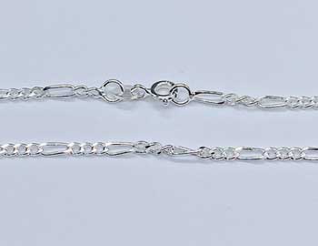 24\" Sterling Figaro chain