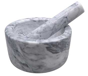 2 1/2\" White Marble Mortar and Pestle Set