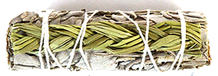 4\" White Sage & Sweetgrass smudge stick